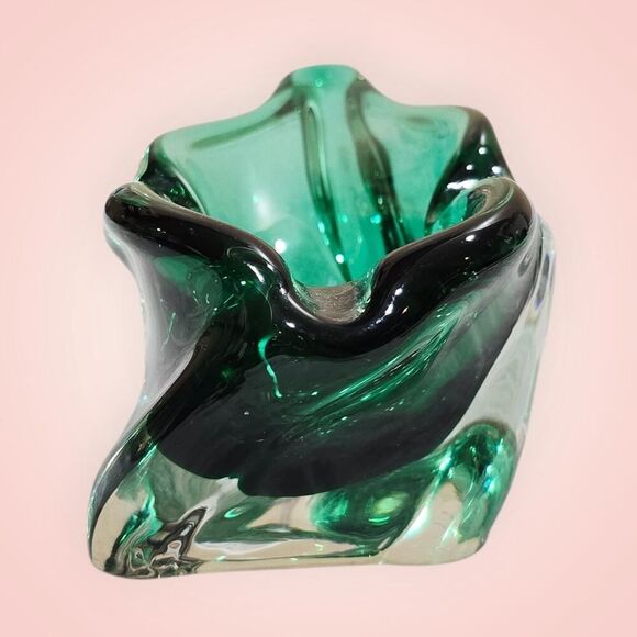 Vintage Czech Harrachov Glassworks Art Glass Bowl Circa 1958 Hand Made MCM - Picture 7 of 15